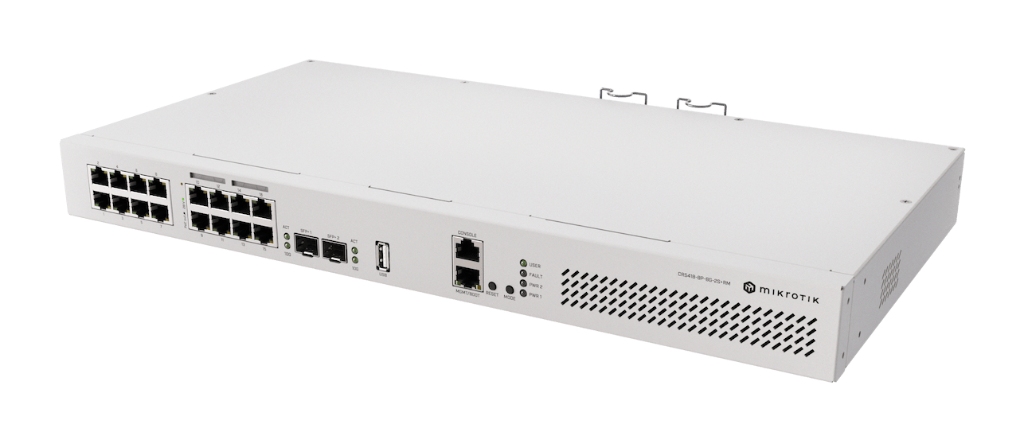 Mikrotik CRS418-8P-8G-2S+RM Mikrotik CRS418-8P-8G-2S+RM 16× Gigabit Router Switch, 8× PoE-out, 2× 10G SFP+ ürün görseli 2 - wifidepo